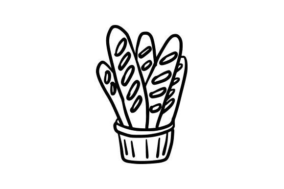 Baguette Outline: A Versatile Illustration for Graphics and Commercial Projects
