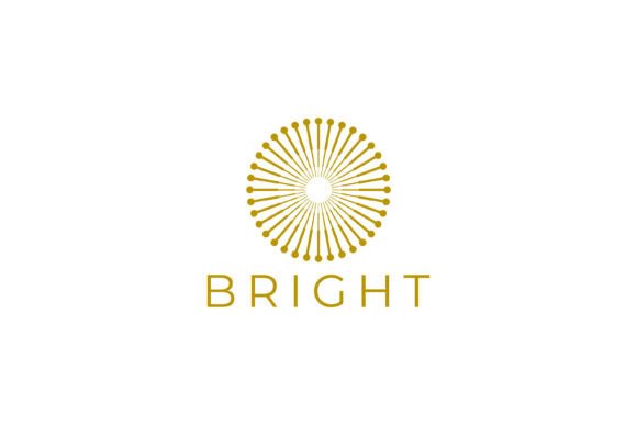 Bright and Radiant Sunburst Logo: A Graphic Design Asset for Modern Handmade Brands