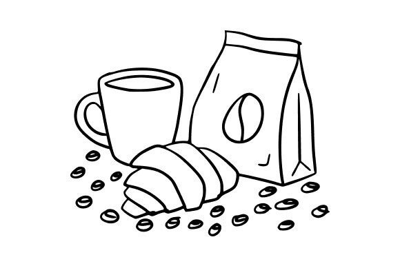 Coffee Beans and Cup: A Versatile Illustration for Digital Product Creators