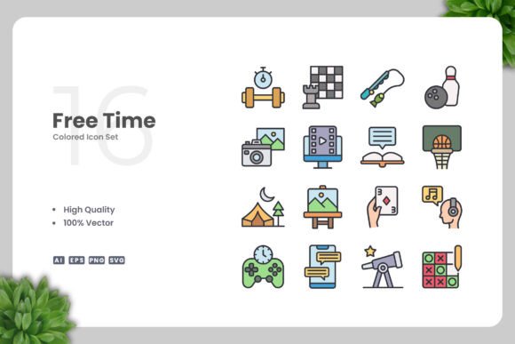 Free Time Color Icons: A Practical Graphic Design Asset for Creative Sellers