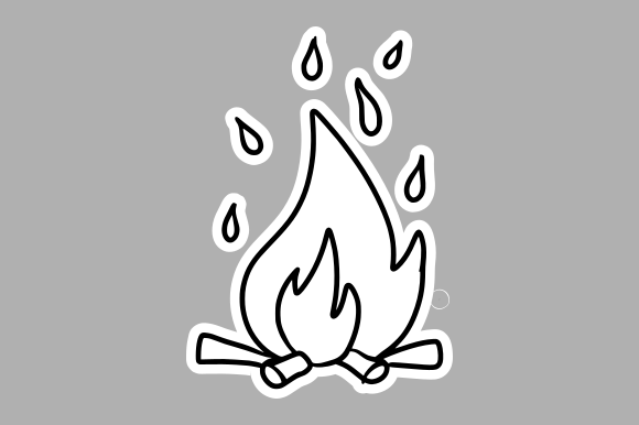 Hand-Drawn Campfire: A Versatile Graphic Design Asset for Local Branding