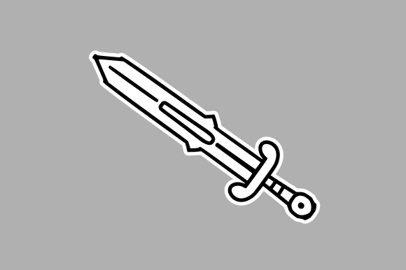 Hand-Drawn Royal Sword: A Powerful Graphic Design Asset for Branding and Marketing