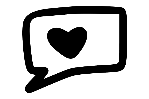Hand-Drawn Speech Balloon with Heart Doodle: A Versatile Graphic for Creative Projects