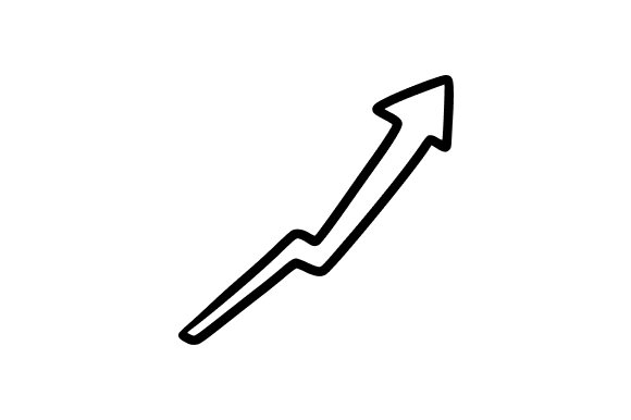 Hand-Drawn Upward Arrow Graphics for Crafting and Business Growth