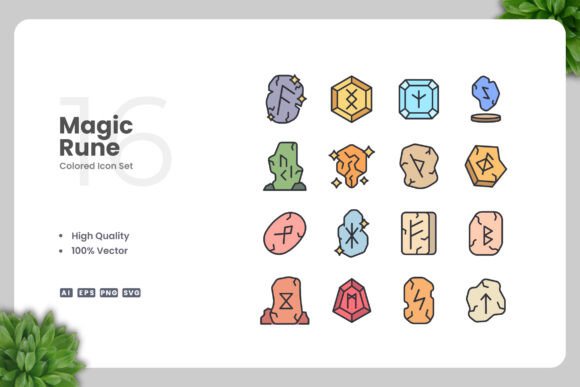 Magic Rune Colored Icons: A Practical Graphic Design Asset for Local Business Branding