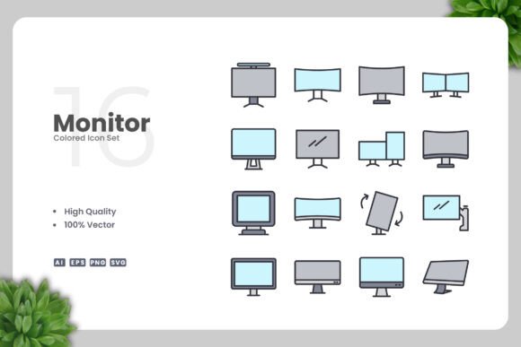 Monitor Colored Icons: A Versatile Graphic Design Asset for Modern Branding