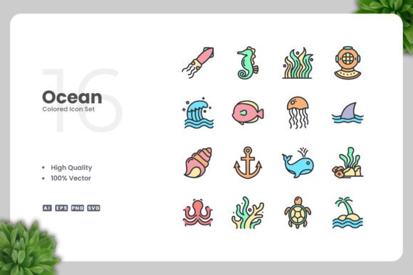 Ocean Color Icons: A Versatile Graphic Design Asset for Modern Projects