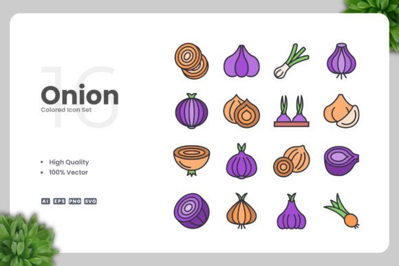 Onion Colored Icons: A Versatile Graphic Design Asset for Modern Branding