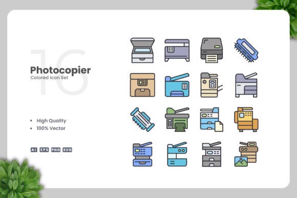 Photocopier Colored Icons: A Simple Graphic Design Asset for Creative Sellers