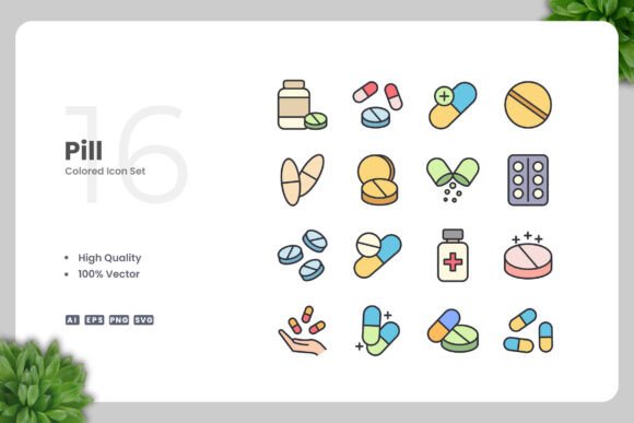 Pill Colored Icons: A Simple Graphic Design Asset for Modern Digital Sellers
