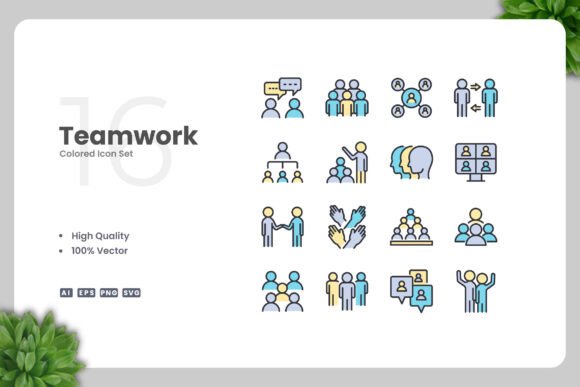Teamwork Color Icons: A Simple Graphic Design Asset for Crafters