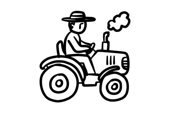 Tractor Drawing: A Versatile Illustration for Branding and Marketing Graphics