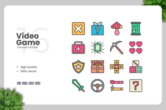 Video Game Color Icons: A Versatile Graphic Design Asset for Modern Marketing